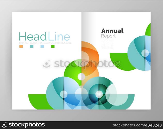 Transparent circle composition on business annual report flyer. Transparent circle composition on business annual report flyer. Vector illustration