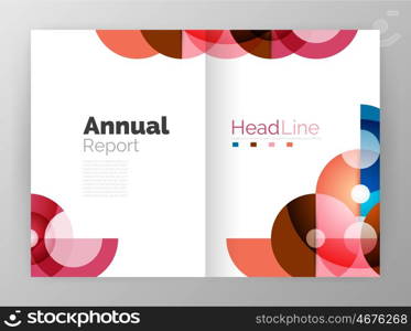 Transparent circle composition on business annual report flyer. Transparent circle composition on business annual report flyer. Vector illustration