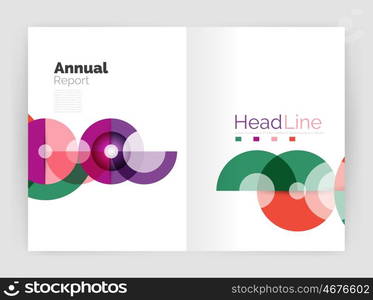 Transparent circle composition on business annual report flyer. Transparent circle composition on business annual report flyer. Vector illustration