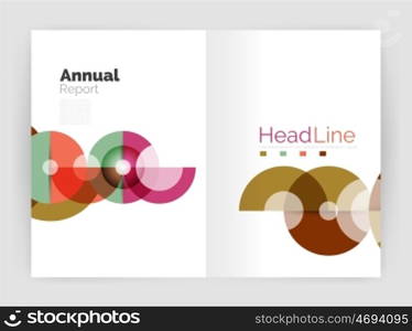 Transparent circle composition on business annual report flyer. Transparent circle composition on business annual report flyer. Vector illustration