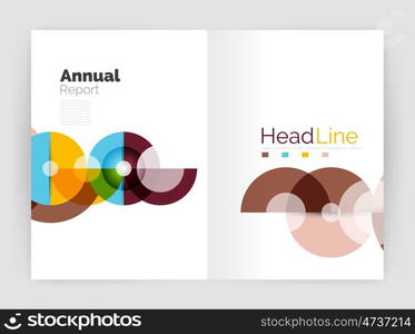 Transparent circle composition on business annual report flyer. Transparent circle composition on business annual report flyer. Vector illustration