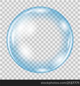 Transparent Circle Soap Bubble Icon on Grey Checkered Background.. Transparent Circle Soap Bubble Icon on Grey Checkered Background