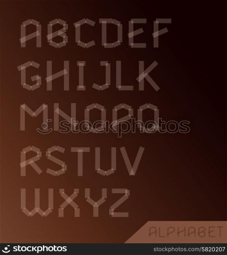Transparent cut alphabet set. Typographic sign, design illustration