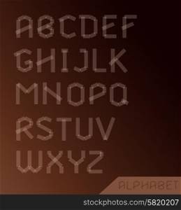 Transparent cut alphabet set. Typographic sign, design illustration