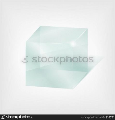 Transparent glass cube