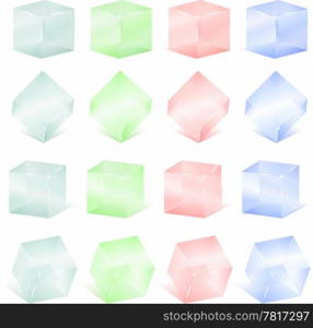 Transparent glass cubes