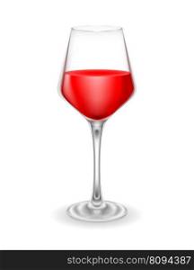 transparent glass for wine and low alcohol drinks vector illustration isolated on background