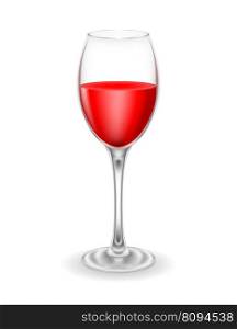 transparent glass for wine and low alcohol drinks vector illustration isolated on background