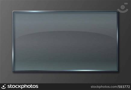Transparent glass panel. Clear plastic sheet with glossy effect, isolated acrylic banner plate. Vector 3D transparent glass sign. Transparent glass panel. Clear plastic sheet with glossy effect, isolated acrylic banner plate. Vector transparent sign