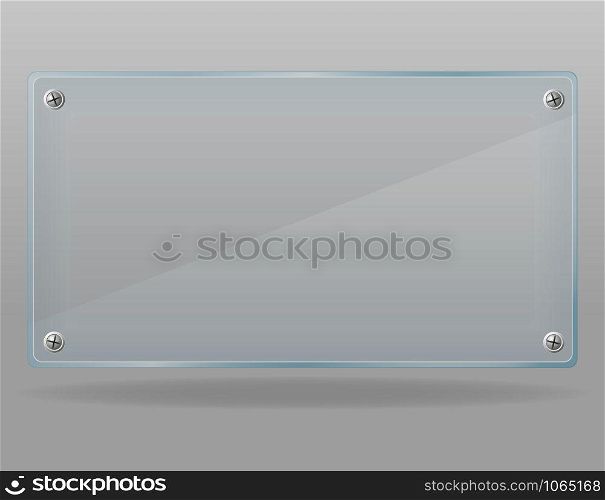 transparent glass plate vector illustration isolated on gray background