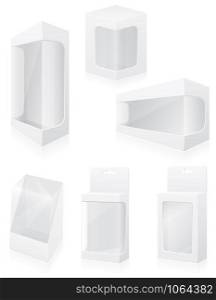 transparent packing box set icons vector illustration isolated on white background