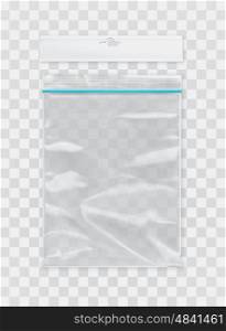 Transparent polyethylene package, vector mockup