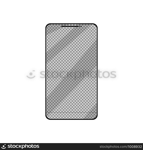 transparent screen phone on a white background, vector. transparent screen phone on a white background