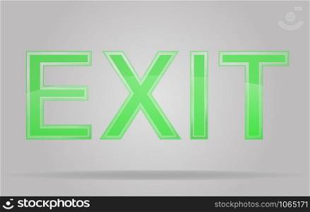 transparent sign exit vector illustration isolated on gray background