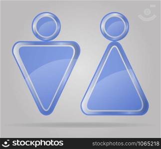 transparent sign man and women toilets vector illustration isolated on gray background