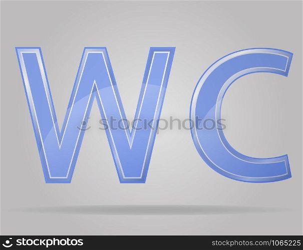 transparent sign toilet vector illustration isolated on gray background