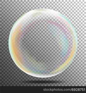 Transparent Soap Bubble Vector. Transparent Soap Bubble. Realistic Vector Illustration. Air Bubble