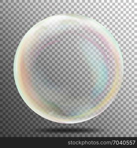 Transparent Soap Bubble Vector. Transparent Soap Bubble. Realistic Vector Illustration. Air Bubble