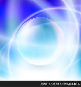Transparent sphere on a blue background vector.. Transparent sphere on a blue background vector