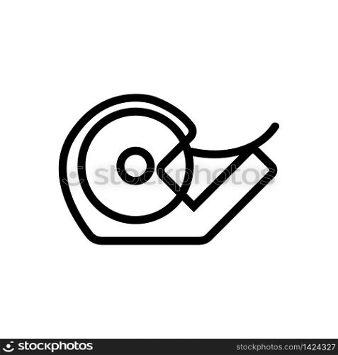 transparent stand for unwinding adhesive tape icon vector. transparent stand for unwinding adhesive tape sign. isolated contour symbol illustration. transparent stand for unwinding adhesive tape icon vector outline illustration