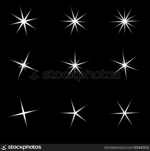 transparent star vector symbol icon design. Beautiful illustration of glowing light effect stars bursts with sparkles on transparent background for christmas card