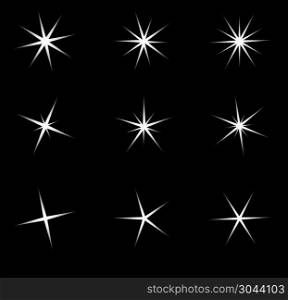 transparent star vector symbol icon design. Beautiful illustration of glowing light effect stars bursts with sparkles on transparent background for christmas card