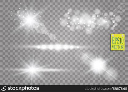 Transparent sunlight lens flare light effect. Star burst with sparkles. Vector illustration. Transparent sunlight lens flare light effect. Star burst with sparkles. Vector illustration. eps