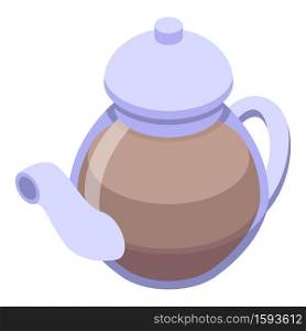 Transparent tea pot icon. Isometric of transparent tea pot vector icon for web design isolated on white background. Transparent tea pot icon, isometric style