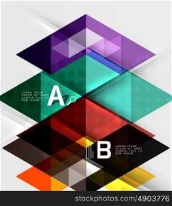 Transparent triangle tiles banner. Vector template background for workflow layout, diagram, number options or web design