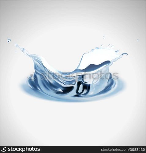 Transparent vector water splash isolated on light background