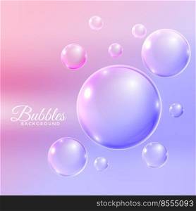 transparent water bubbles flying background
