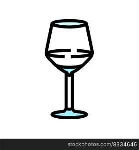 transparent wine glass color icon vector. transparent wine glass sign. isolated symbol illustration. transparent wine glass color icon vector illustration