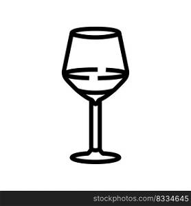 transparent wine glass line icon vector. transparent wine glass sign. isolated contour symbol black illustration. transparent wine glass line icon vector illustration