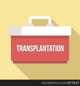Transplantation box icon. Flat illustration of transplantation box vector icon for web design. Transplantation box icon, flat style