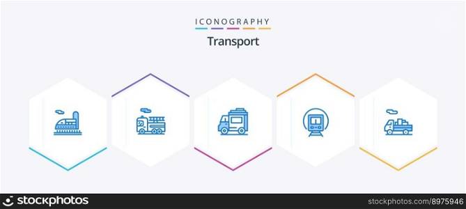 Transport 25 Blue icon pack including . shipping. people. delivery. tramway