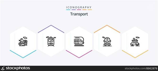 Transport 25 Line icon pack including . public transport. vehicle