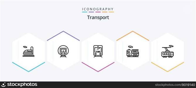 Transport 25 Line icon pack including transport. smart. transport. clever. quad