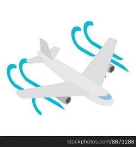 Transport aircraft icon isometric vector. Modern jet airliner flying in air flow. Plane, airliner, aviation, air transport. Transport aircraft icon isometric vector. Modern jet airliner flying in air flow