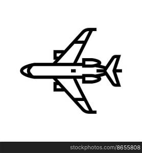 transport airplane aircraft line icon vector. transport airplane aircraft sign. isolated contour symbol black illustration. transport airplane aircraft line icon vector illustration