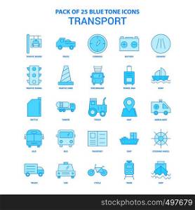 Transport Blue Tone Icon Pack - 25 Icon Sets