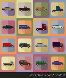 transport flat icons vector illustration isolated on background
