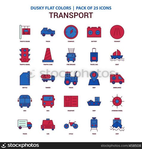 Transport icon Dusky Flat color - Vintage 25 Icon Pack