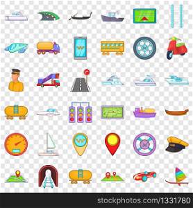 Transport icons set. Cartoon style of 36 transport vector icons for web for any design. Transport icons set, cartoon style