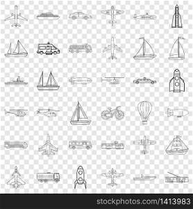 Transport icons set. Outline style of 36 transport vector icons for web for any design. Transport icons set, outline style