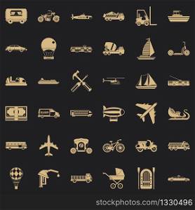 Transport icons set. Simple style of 36 transport vector icons for web for any design. Transport icons set, simple style