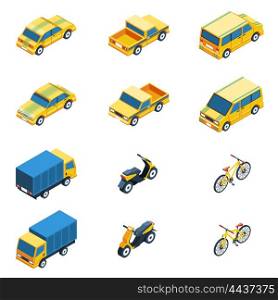 Transport Isometric Set. Transport Isometric Set. Transport Vector Illustration. Transport Isolated Elements.Transport Icons Set. Transport Means Collection.