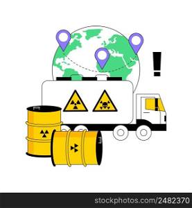 Transport of dangerous goods abstract concept vector illustration. Dangerous goods transport, different hazard classes, chemical factory, container for liquid, barrels storage abstract metaphor.. Transport of dangerous goods abstract concept vector illustration.