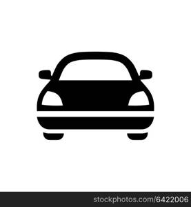 Transport on the road. Black icon isolated on white background, flat style.