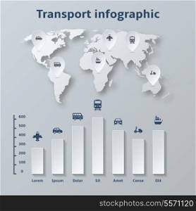 Transport paper infographics elements for presentation report vector illustration