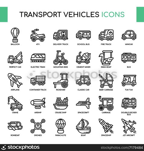 Transport Vehicle 2 , Thin Line and Pixel Perfect Icons